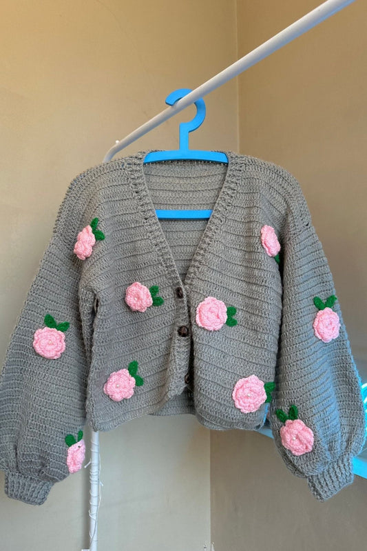 Pinkrose grey sweater - SUGERCANDY