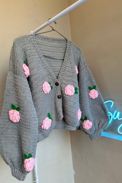 Pinkrose grey sweater - SUGERCANDY