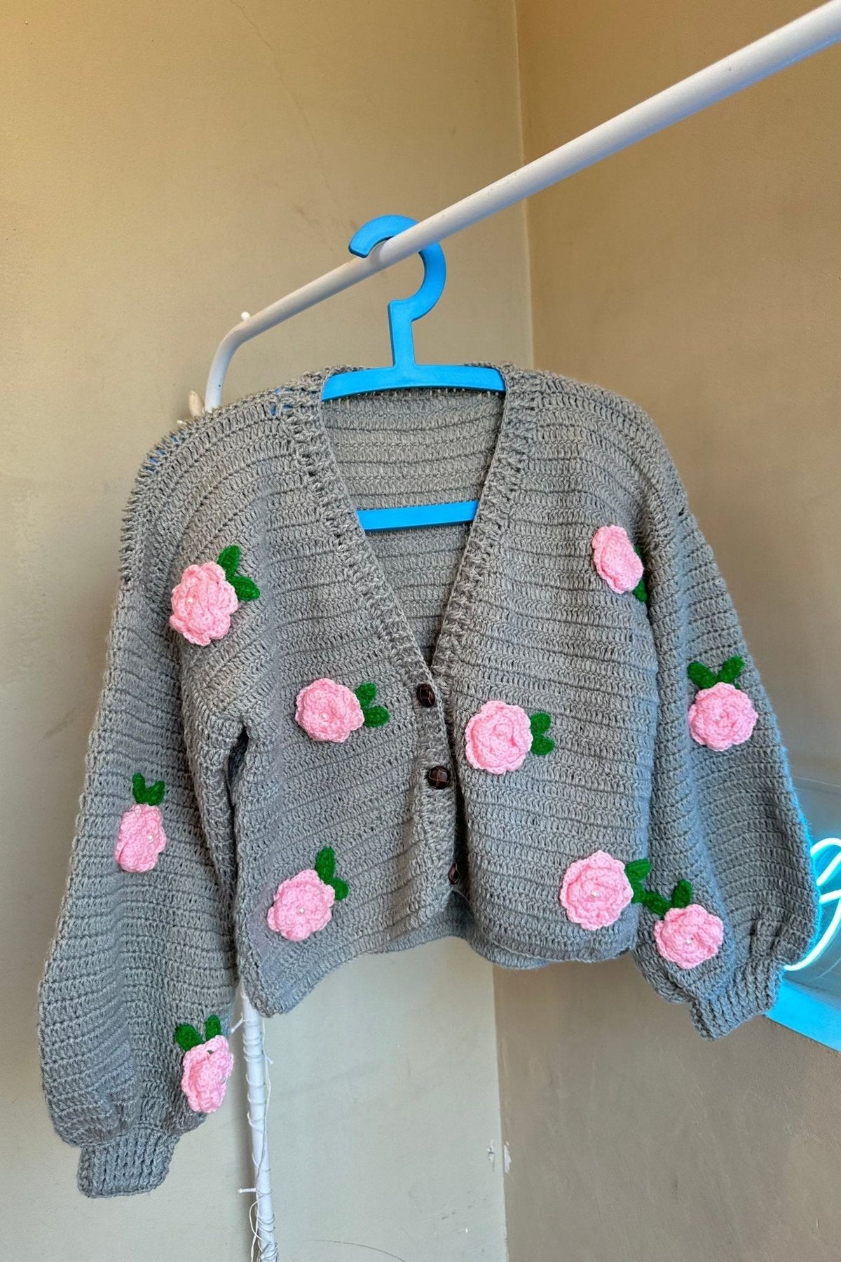 Pinkrose grey sweater - SUGERCANDY
