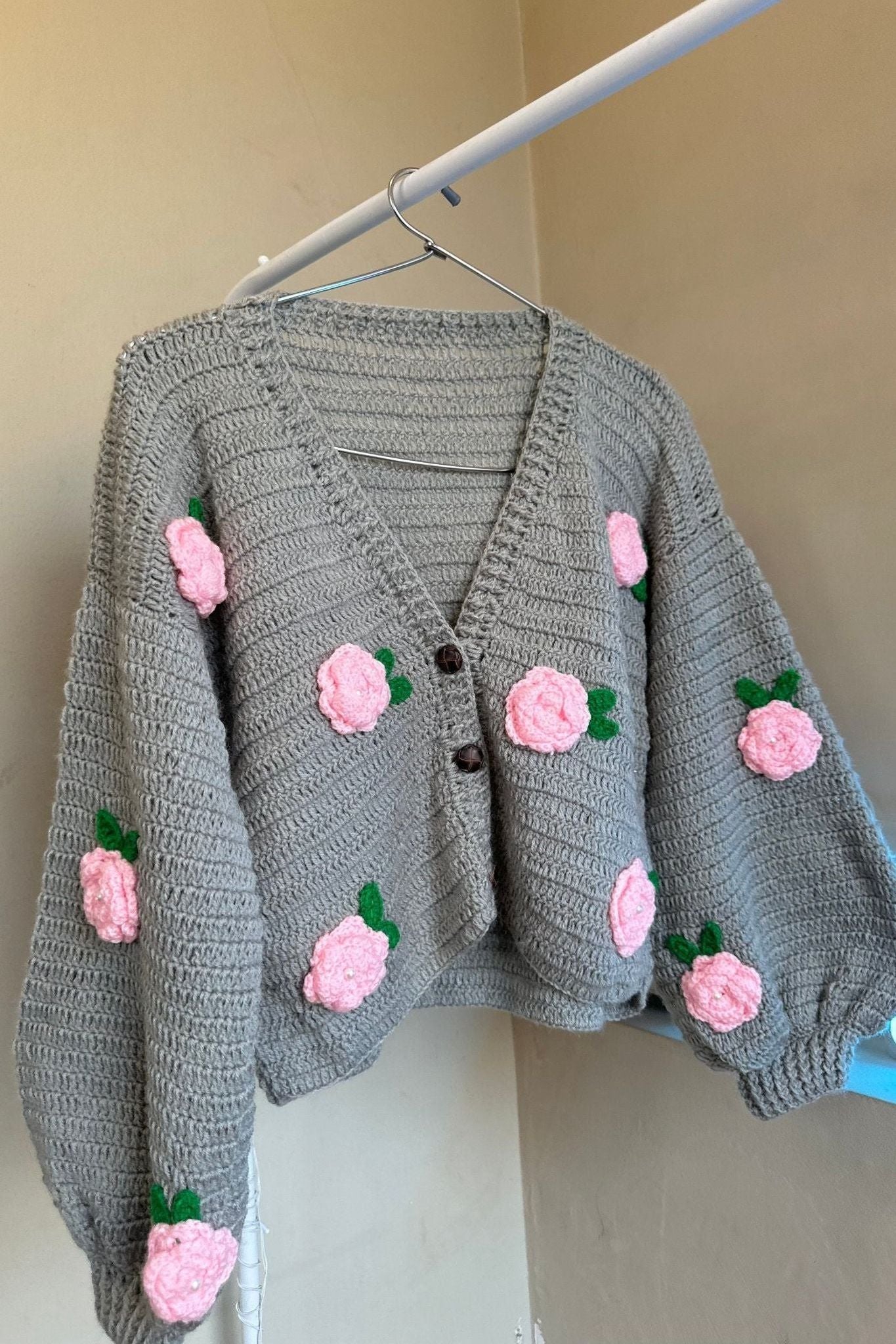 Pinkrose grey sweater - SUGERCANDY