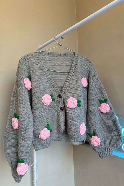 Pinkrose grey sweater - SUGERCANDY