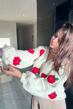 Red rose sweater - SUGERCANDY