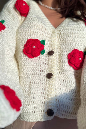 Red rose sweater - SUGERCANDY